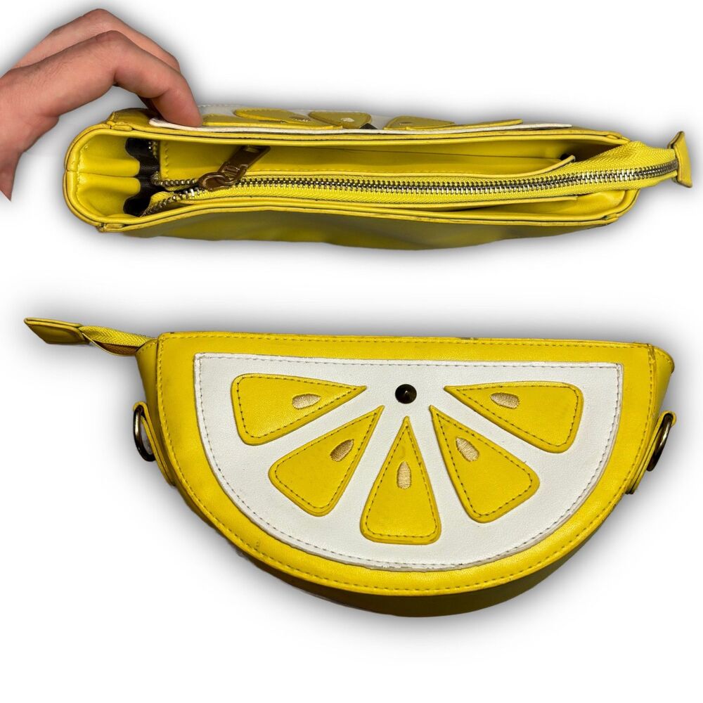 Lemon Citrus Slice Novelty Crossbody Bag